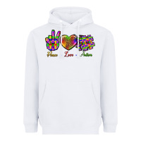 White Peace Love Autism Heavyweight Hoodie - BundleAndBundleShop
