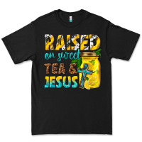 Black raised on sweet tea and jesus Premium Tee - texasbilliewilder