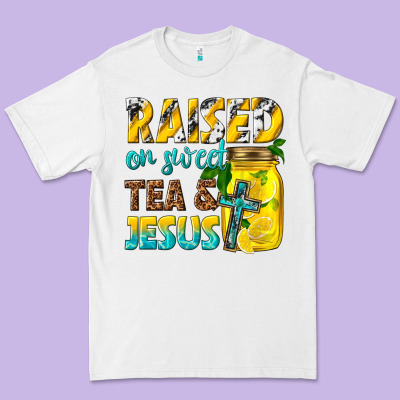 Raised On Sweet Tea And Jesus Premium Tee Designed By Texasbilliewilder