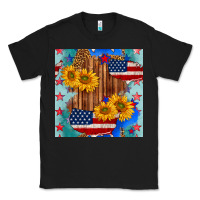 Black usa map with sunflowers and leopard seamless pattern Classic Tee - BundleAndBundleShop