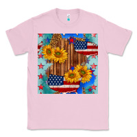 Bubblegum Pink usa map with sunflowers and leopard seamless pattern Classic Tee - BundleAndBundleShop