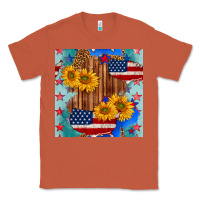 Copper usa map with sunflowers and leopard seamless pattern Classic Tee - BundleAndBundleShop