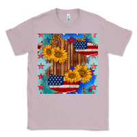 Lilac usa map with sunflowers and leopard seamless pattern Classic Tee - BundleAndBundleShop