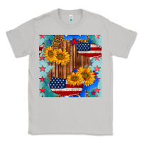 Moon Dust usa map with sunflowers and leopard seamless pattern Classic Tee - BundleAndBundleShop