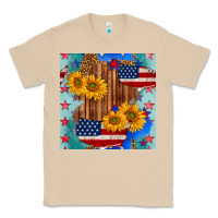 Mushroom usa map with sunflowers and leopard seamless pattern Classic Tee - BundleAndBundleShop