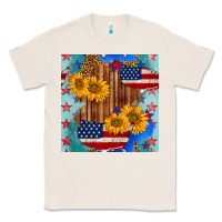 Natural usa map with sunflowers and leopard seamless pattern Classic Tee - BundleAndBundleShop
