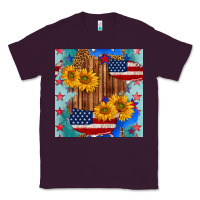 Plum usa map with sunflowers and leopard seamless pattern Classic Tee - BundleAndBundleShop