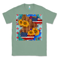 Sage usa map with sunflowers and leopard seamless pattern Classic Tee - BundleAndBundleShop