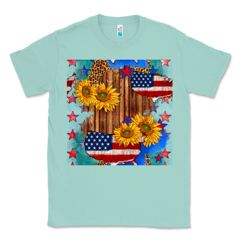 Usa Map With Sunflowers And Leopard Seamless Pattern Classic Tee by BundleAndBundleShop | Teevron