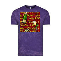 Cloud Purple merry christmas champagne seamless pattern Vintage Tee - BundleAndBundleShop