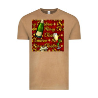Vintage Camel merry christmas champagne seamless pattern Vintage Tee - BundleAndBundleShop