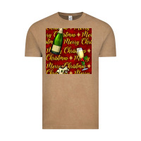 Merry Christmas Champagne Seamless Pattern Vintage Tee | Teevron