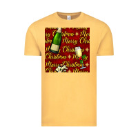 Vintage Mustard merry christmas champagne seamless pattern Vintage Tee - BundleAndBundleShop
