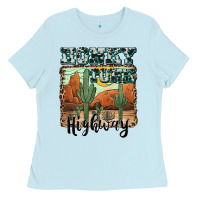 Baby Blue honky tonk highway Ladies Tee - AdoDesignShop