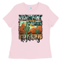 Bubblegum Pink honky tonk highway Ladies Tee - AdoDesignShop