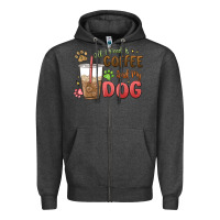 Charcoal Heather all i need is coffee and my dog Zipper Hoodie - MaliasSmallBusiness