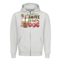 Dove Grey all i need is coffee and my dog Zipper Hoodie - MaliasSmallBusiness