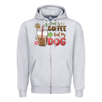 Heather Grey all i need is coffee and my dog Zipper Hoodie - MaliasSmallBusiness