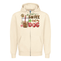 Sandshell all i need is coffee and my dog Zipper Hoodie - MaliasSmallBusiness