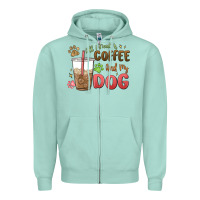 Seafoam all i need is coffee and my dog Zipper Hoodie - MaliasSmallBusiness