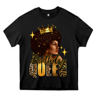 Black Birthday queen afro girl Heavy Core Tee - RanaPortraitStore