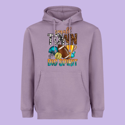 Small Town Big Spirit Heavyweight Hoodie Designed By Bundleandbundleshop