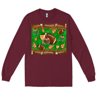 Burgundy football leopard Long Sleeve Tee - NancyCooperArtShop
