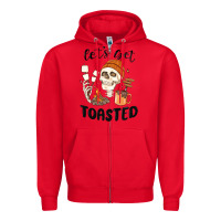 Red let's get toasted camping Zipper Hoodie - MaliasSmallBusiness