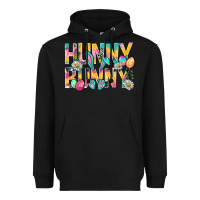 Black Hunny Bunny Easter Heavyweight Hoodie - BundleAndBundleShop