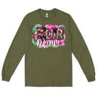 Army Green fur mama Long Sleeve Tee - NancyCooperArtShop