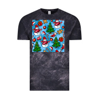 Cloud Black christmas trees and snow seamless pattern Vintage Tee - BundleAndBundleShop