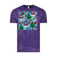 Cloud Purple christmas trees and snow seamless pattern Vintage Tee - BundleAndBundleShop