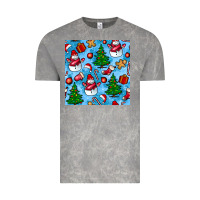 Cloud Rock christmas trees and snow seamless pattern Vintage Tee - BundleAndBundleShop