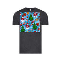 Vintage Black christmas trees and snow seamless pattern Vintage Tee - BundleAndBundleShop