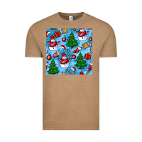 Vintage Coffee christmas trees and snow seamless pattern Vintage Tee - BundleAndBundleShop
