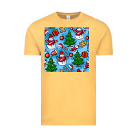 Vintage Mustard christmas trees and snow seamless pattern Vintage Tee - BundleAndBundleShop