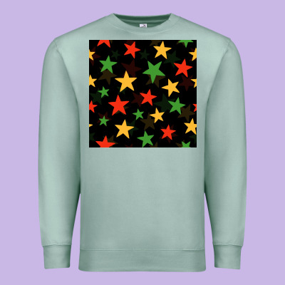 African Color Stars Seamless Pattern Premium Sweatshirt Designed By Bundleandbundleshop