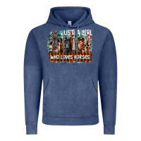 Vintage Denim just a girl who loves horses Vintage Hoodie - CowhideDigitalArt