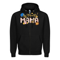 Black softball MAMA Zipper Hoodie - MaliasSmallBusiness