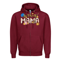 Burgundy softball MAMA Zipper Hoodie - MaliasSmallBusiness