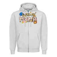 Dove Grey softball MAMA Zipper Hoodie - MaliasSmallBusiness