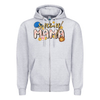 Heather Grey softball MAMA Zipper Hoodie - MaliasSmallBusiness
