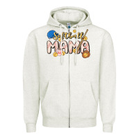 Oatmeal Heather softball MAMA Zipper Hoodie - MaliasSmallBusiness