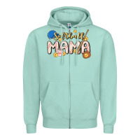 Seafoam softball MAMA Zipper Hoodie - MaliasSmallBusiness