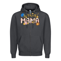Smoke softball MAMA Zipper Hoodie - MaliasSmallBusiness