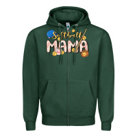 Sports Green softball MAMA Zipper Hoodie - MaliasSmallBusiness