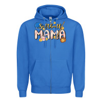 True Royal softball MAMA Zipper Hoodie - MaliasSmallBusiness