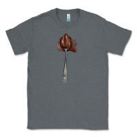 Charcoal Heather spoon with chocolate Classic Tee - AdoDesignShop