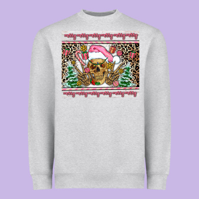 Pink Skeleton  Christmas Heavyweight Sweatshirt Designed By Adodesignshop