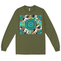 Army Green gemstone leopard cowhide Long Sleeve Tee - NancyCooperArtShop